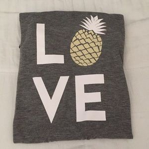 Gray “L🍍VE” Short Sleeve Shirt